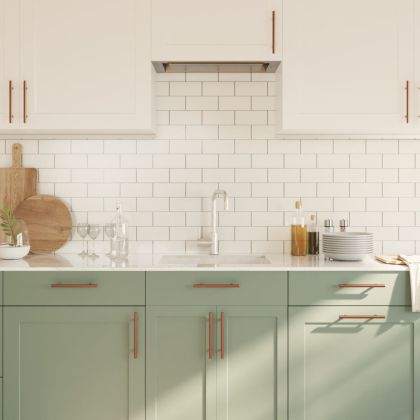 Дръжки за шкафове, 20 бр, бронз, 128 мм, неръждаема стомана