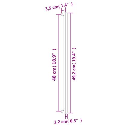 Дръжки за шкафове, 10 бр, златисти, 480 мм, неръждаема стомана