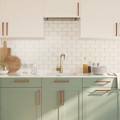 Дръжки за шкафове, 10 бр, бронз, 192 мм, неръждаема стомана