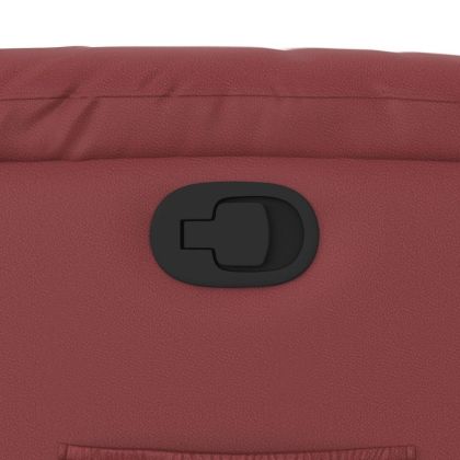 Изправящ реклайнер стол, виненочервен, изкуствена кожа