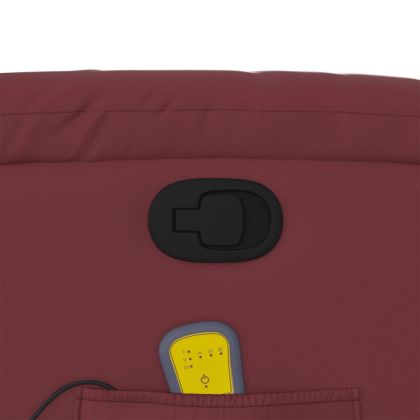 Изправящ масажен наклоняем стол, виненочервен, изкуствена кожа