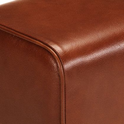 Пейка гимнастическа 38 см кафява естествена кожа и манго масив