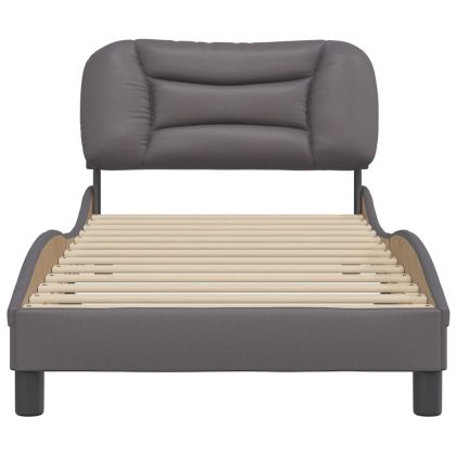 Рамка за легло без матрак Hvar, сива, 80x200 см, изкуствена кожа