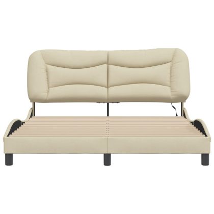 Рамка за легло с LED без матрак Hvar кремава 160x200 см плат