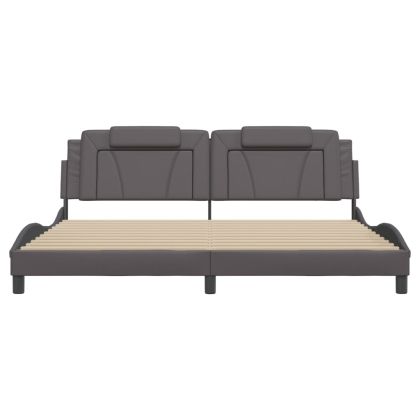 Рамка за легло Viana с LED без матрак сива 200x200 см