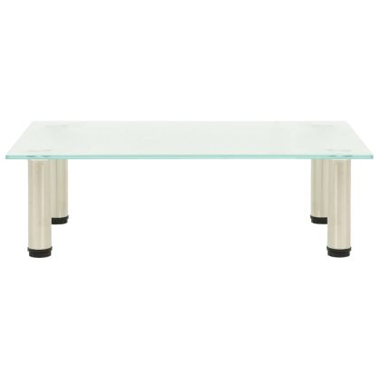 ТВ поставка, прозрачна, 60x35x17 см, закалено стъкло