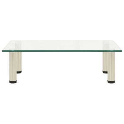 ТВ поставка, прозрачна, 60x35x17 см, закалено стъкло