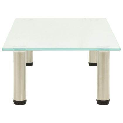 ТВ поставка, прозрачна, 80x35x17 см, закалено стъкло