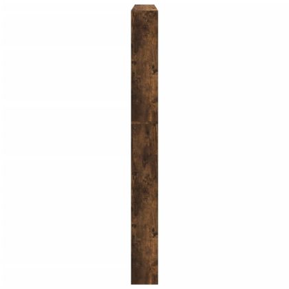 Шкаф за обувки с огледало, 5 нива, опушен дъб, 63x17x169,5 см