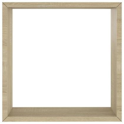 Стенни кубични рафтове, 3 бр, дъб сонома, 26x15x26 см