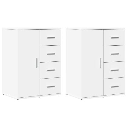 Сайдборди, 2 бр, бели, 59x39x80 см, инженерно дърво