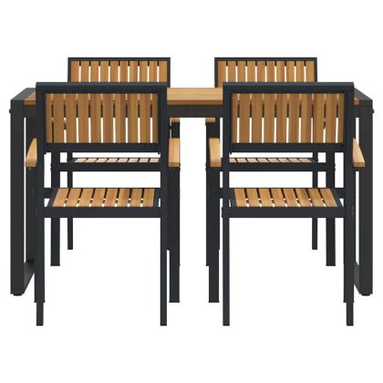 Комплект за хранене в градината 5 pcs Черно и кафяво