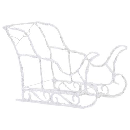 Коледна украса елени с шейна, 160 LED, 130 см, акрил