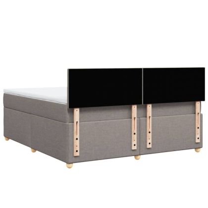 Боксспринг легло с матрак, таупе, 180x200 см, плат