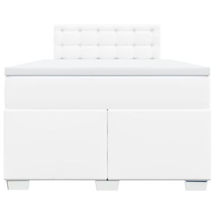 Боксспринг легло с матрак, бяло, 120x190 см изкуствена кожа