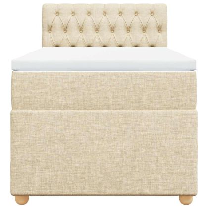 Боксспринг легло с матрак, кремава, 80x200 см, плат