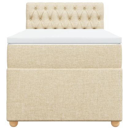 Боксспринг легло с матрак, кремава, 90x200 см, плат