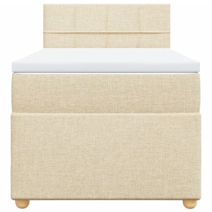 Боксспринг легло с матрак, кремаво, 100x200 см, плат