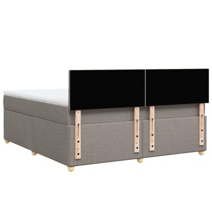 Боксспринг легло с матрак, таупе, 180x200 см, плат