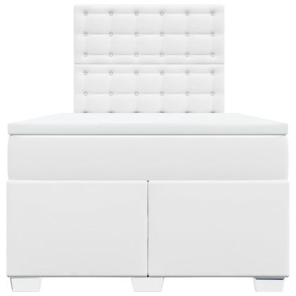 Боксспринг легло с матрак, бяло, 120x190 см изкуствена кожа