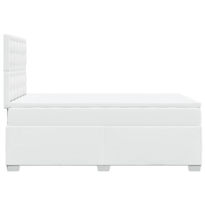 Боксспринг легло с матрак, бяло, 120x190 см изкуствена кожа