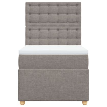 Боксспринг легло с матрак, таупе, 90x190 см, плат