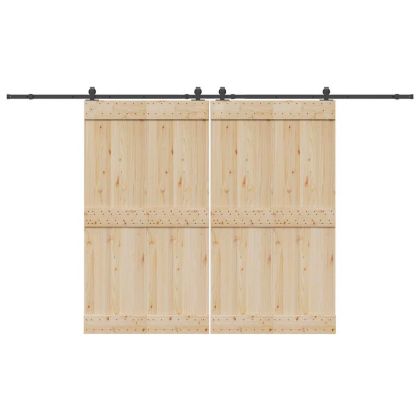 Комплект механизъм за плъзгаща врата, 366 см, стомана, черен