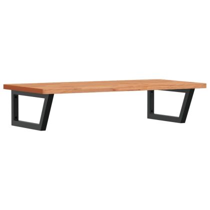 Стенен рафт за мивка, стомана и масивно дърво бук