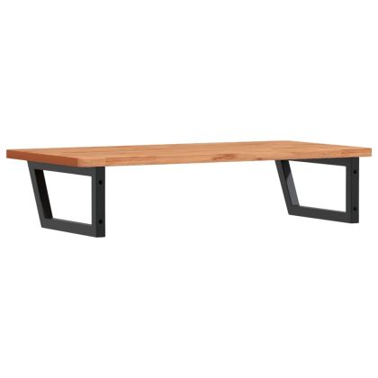 Стенен рафт за мивка, стомана и масивно дърво бук