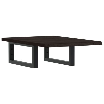 Стенен рафт за мивка, стомана и масивно дърво дъб