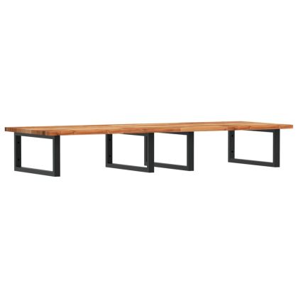 Стенен рафт за мивка, стомана и масивно дърво акация