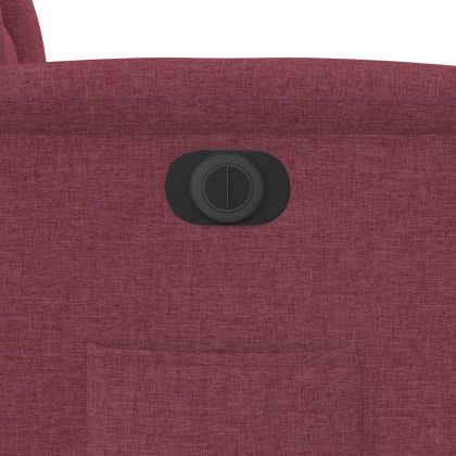 Електрически стол реклайнер, виненочервен, текстил