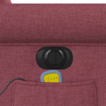 Електрически масажен наклоняем стол, виненочервен, текстил