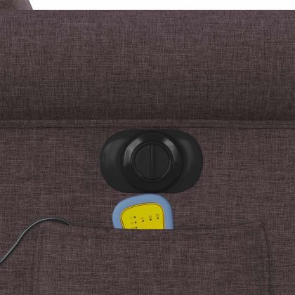 Електрически масажен наклоняем стол, тъмнокафяв, текстил