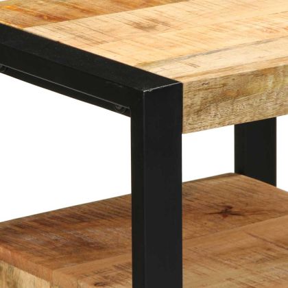 Комплект мебели за баня 2 pcs Кафяво Сурово мангоново дърво