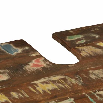 Комплект мебели за баня 3 pcs Кафяво Солидно възстановено дърво