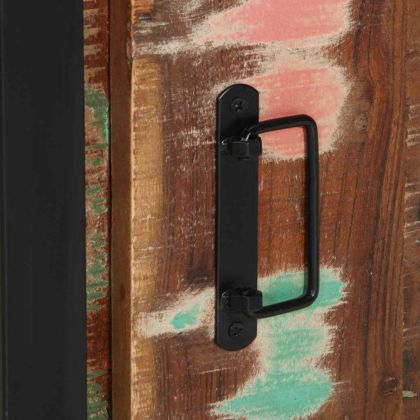 Комплект мебели за баня 4 pcs Кафяво Солидно възстановено дърво