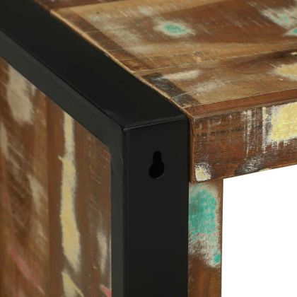 Комплект мебели за баня 4 pcs Кафяво Солидно възстановено дърво