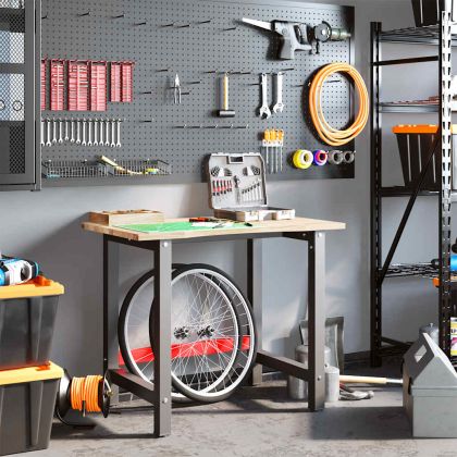 Работна маса, 100x60x81,5 см, масивна дървесина дъб