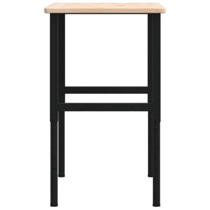 Работна маса 100x60x(71,5-98) см масивно дърво дъб правоъгълна