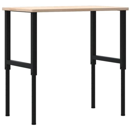 Работна маса 100x60x(71,5-98) см масивно дърво дъб правоъгълна