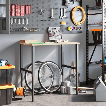 Работна маса 100x60x(71,5-98) cm Дъб от масивна дървесина