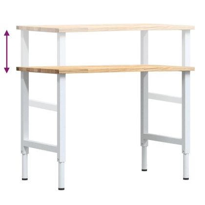 Работна маса 100x60x(71,5-98) cm Дъб от масивна дървесина
