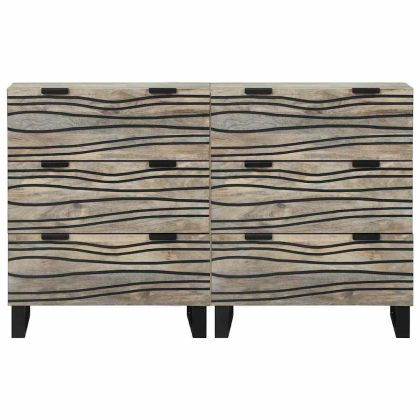 Комплект скрин с чекмедже 2 pcs Бяло 60 x 33,5 x 75 см