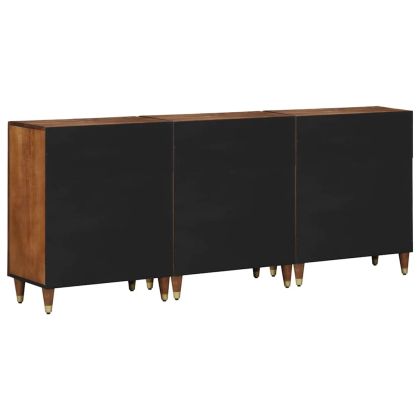 Комплект шкафове за баня 3 pcs Цвят меден кафяв и златист