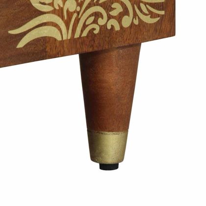 Комплект шкафове за баня 3 pcs Цвят меден кафяв и златист