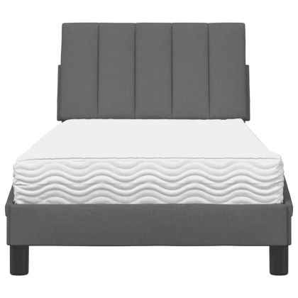 Легло с матрак Hanko, тъмносив, 80x200 см, плат