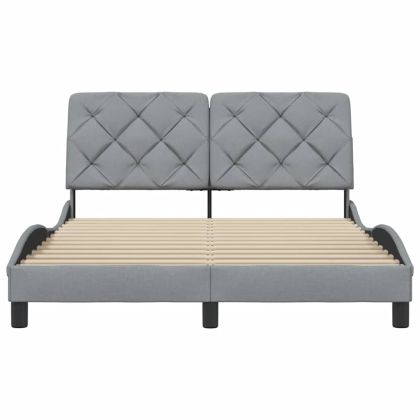 Рамка за легло без матрак, светлосив, 140x190 см, плат