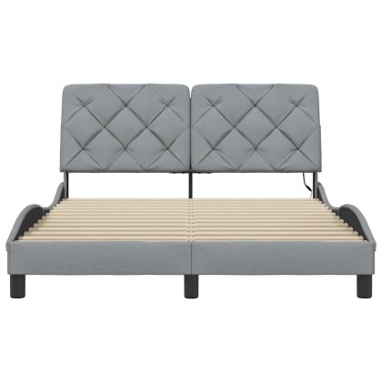 Рамка за легло със светодиод без матрак, 140x190 см, плат