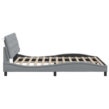 Рамка за легло със светодиод без матрак, 160x200 см, плат